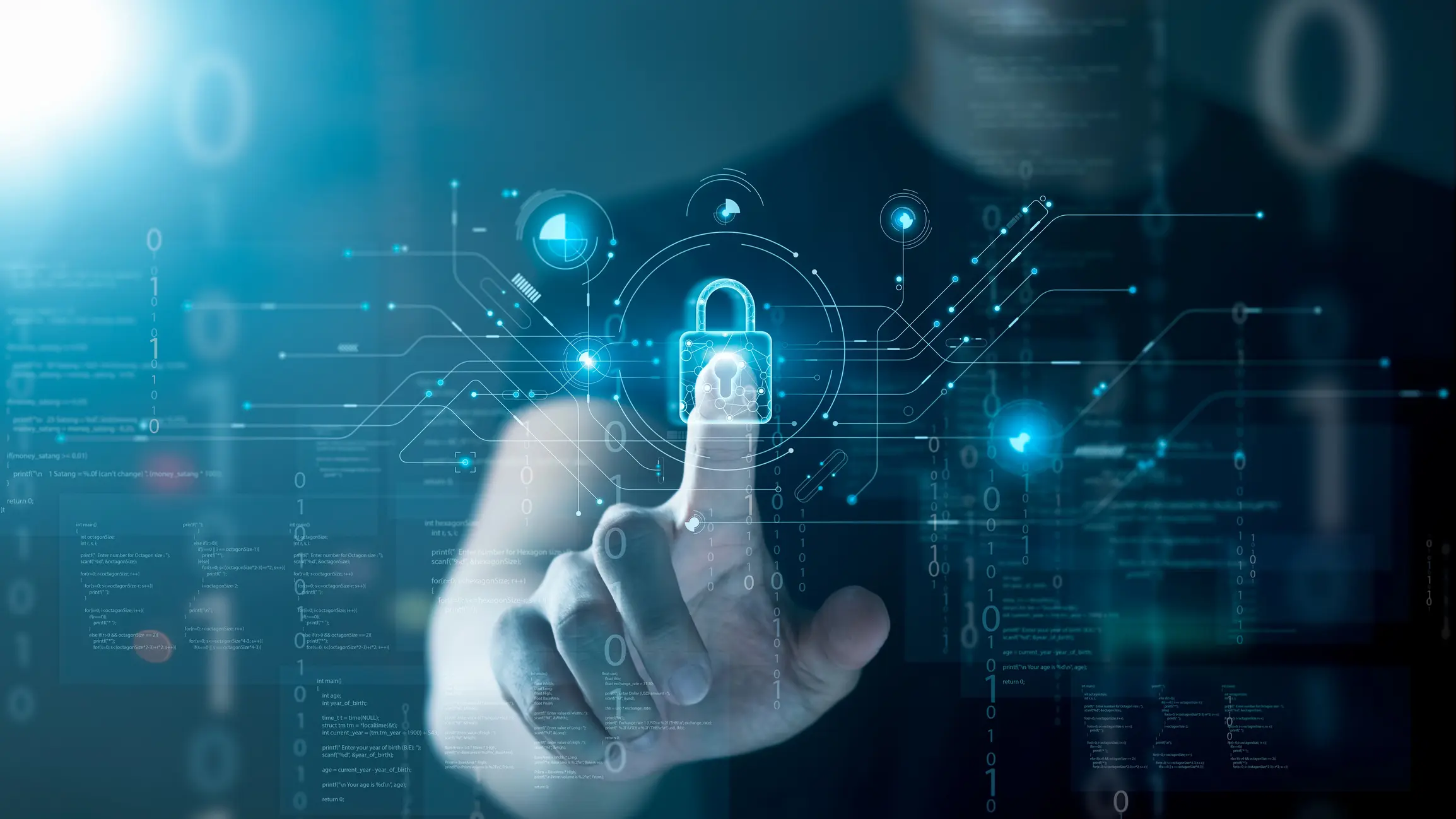 cybersecurity privacy protection concept. information security and encryption, secure access to user’s personal information, secure Internet access, cybersecurity.