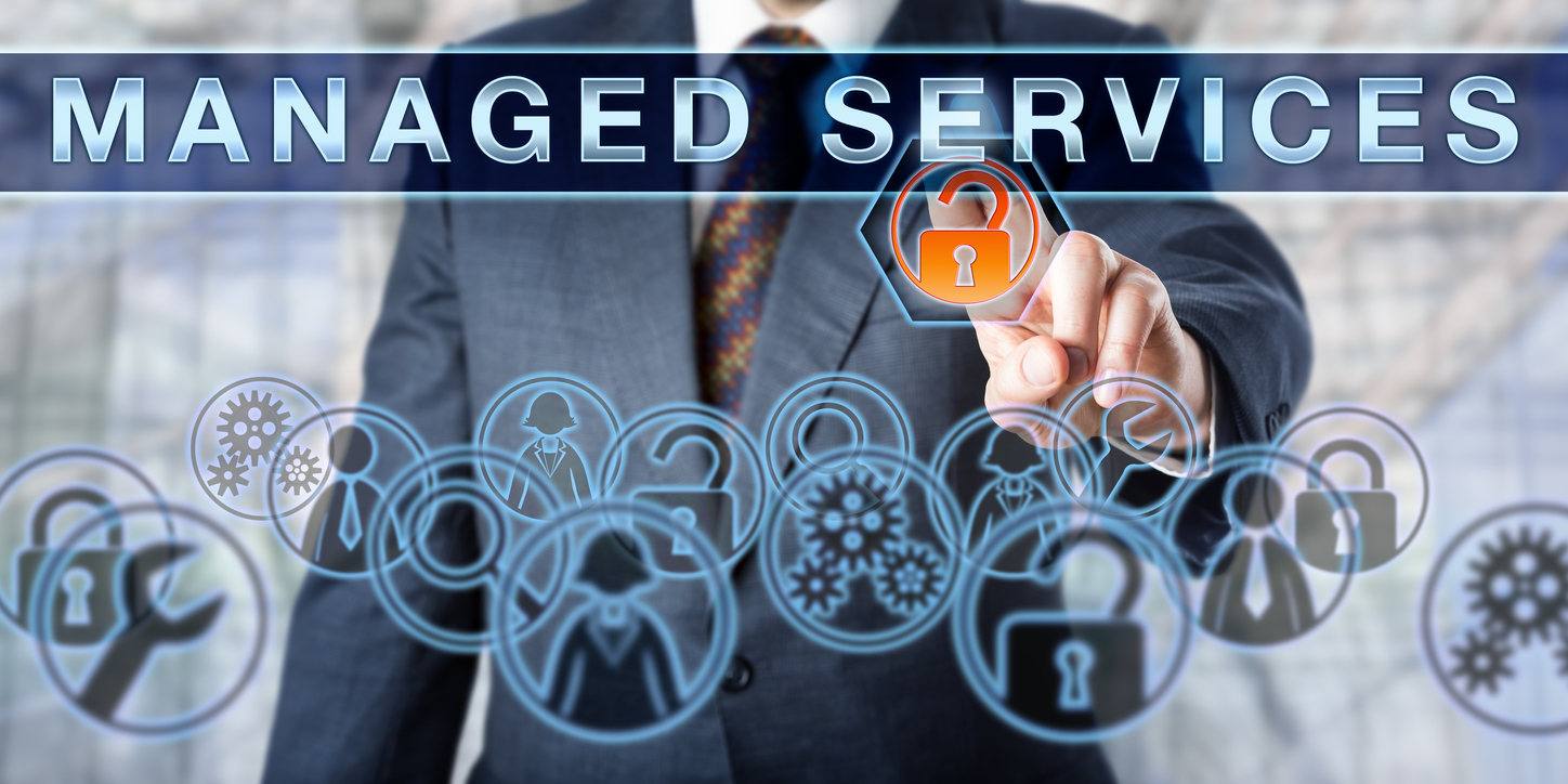 Corporate Manager Pushing MANAGED SERVICES